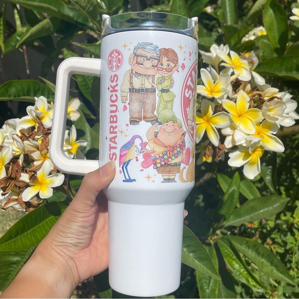 Custom 40 oz Tumbler Disney Carl and Ellie up 40 oz Double-wall vacuum - Picture 3 of 4